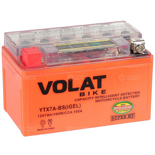 Мотоаккумулятор "VOLAT МОТО" iGEL YTX7A-BS 7Ач п/п (Delta CT1207) в Ирбите