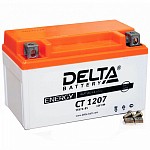 Мотоаккумулятор Delta 1207 AGM YTX7A-BS 7Ач, прямая полярность